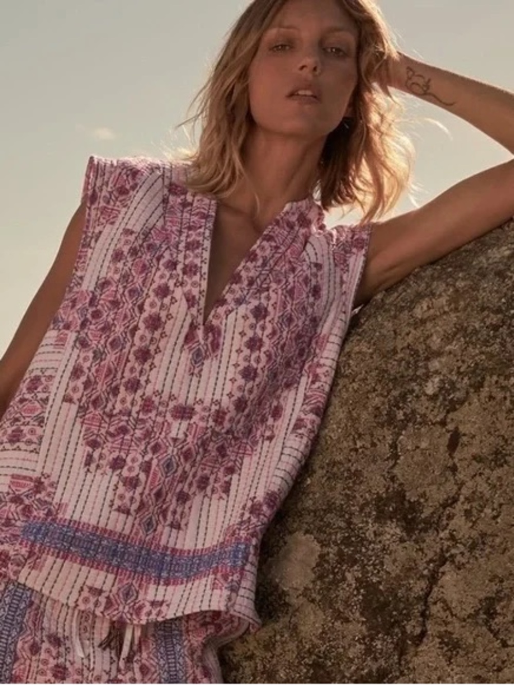 Zara Printed Quilted Vest